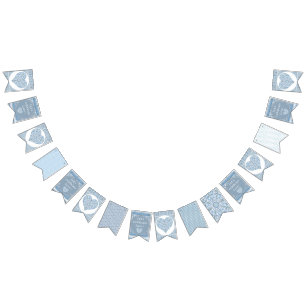 Ceramic Lace Light Blue Bunting Flags