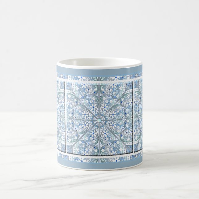 Ceramic lace Light blue Coffee Mug (Center)