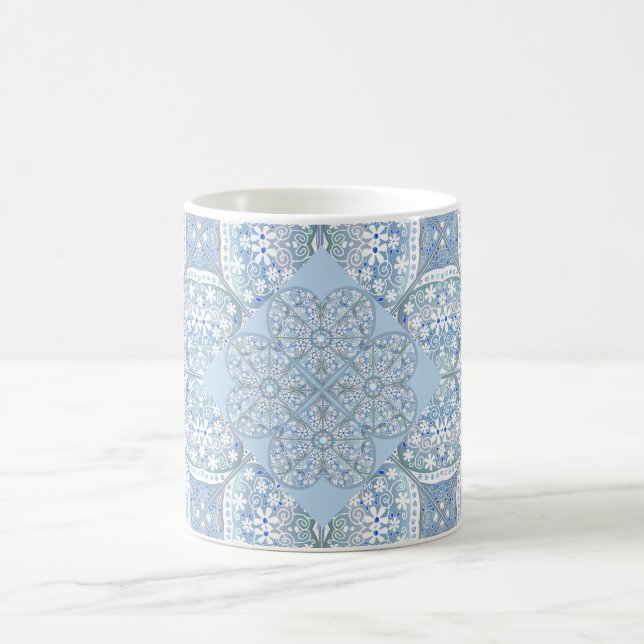 Ceramic lace Light blue Coffee Mug (Center)
