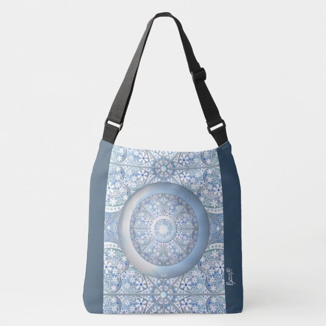 Ceramic Lace light blue Crossbody Bag (Front)