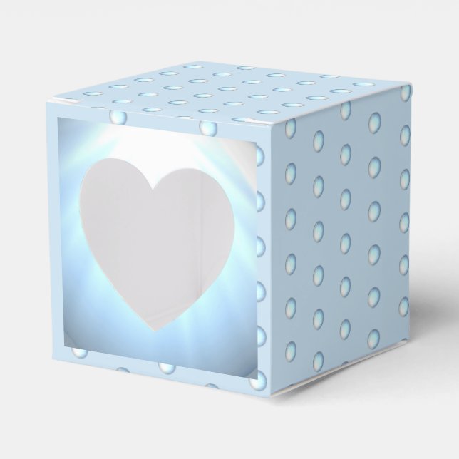 Ceramic Lace Light Blue Favor Box (Front Side)
