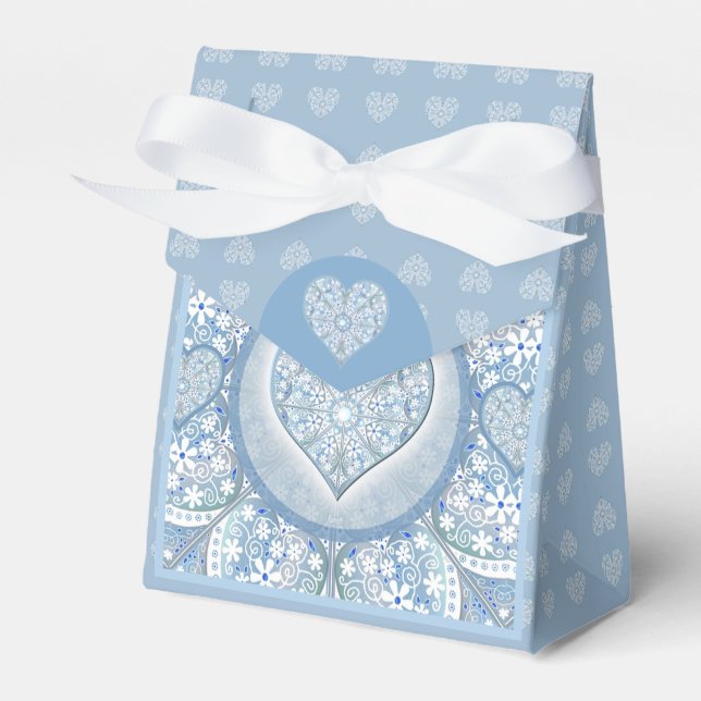 Ceramic lace Light blue Favor Box (Front Side)