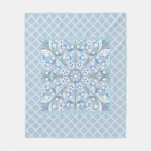 Ceramic Lace light blue Fleece Blanket