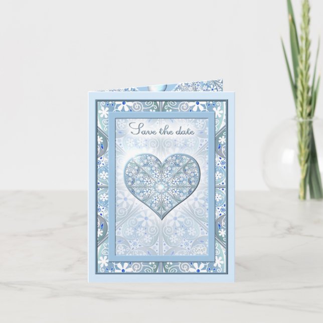 Ceramic Lace Light Blue Invitation (Front)
