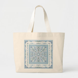 Ceramic lace Light blue Large Tote Bag