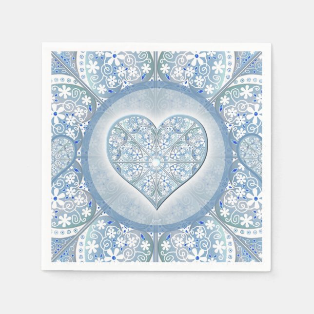Ceramic Lace Light Blue Napkin (Front)