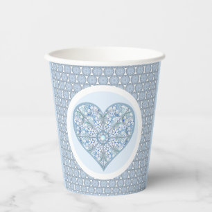 Ceramic Lace Light Blue Paper Cups
