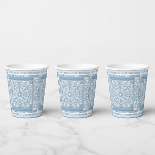 Ceramic lace Light blue Paper Cups