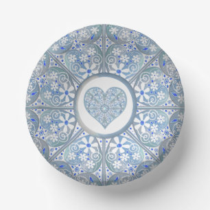 Ceramic Lace Light Blue Paper Plate
