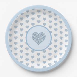 Ceramic Lace Light Blue Paper Plate