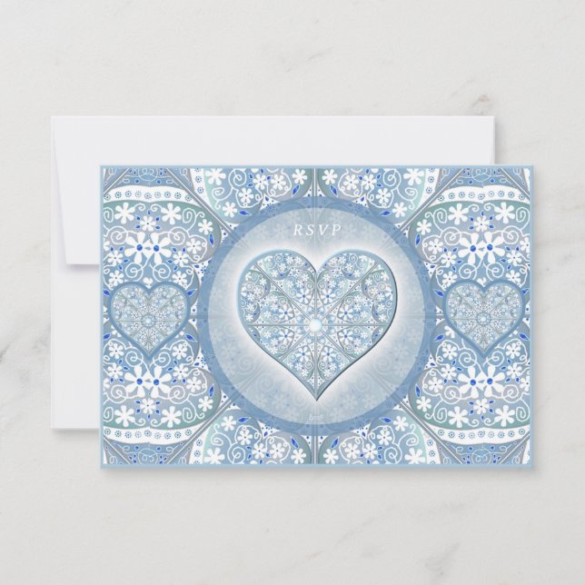 Ceramic Lace Light Blue RSVP Card (Front)