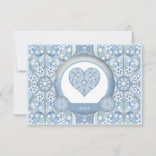 Ceramic Lace Light Blue RSVP Card