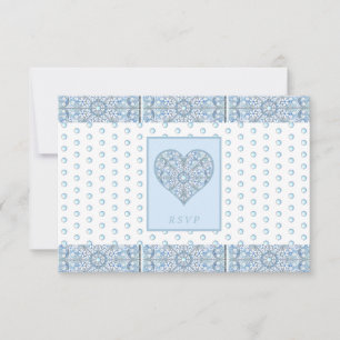 Ceramic Lace Light Blue RSVP Card