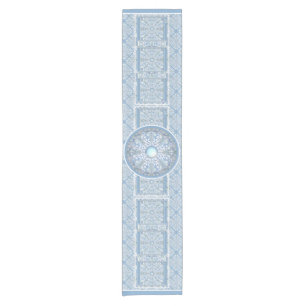 Ceramic Lace Light Blue Short Table Runner