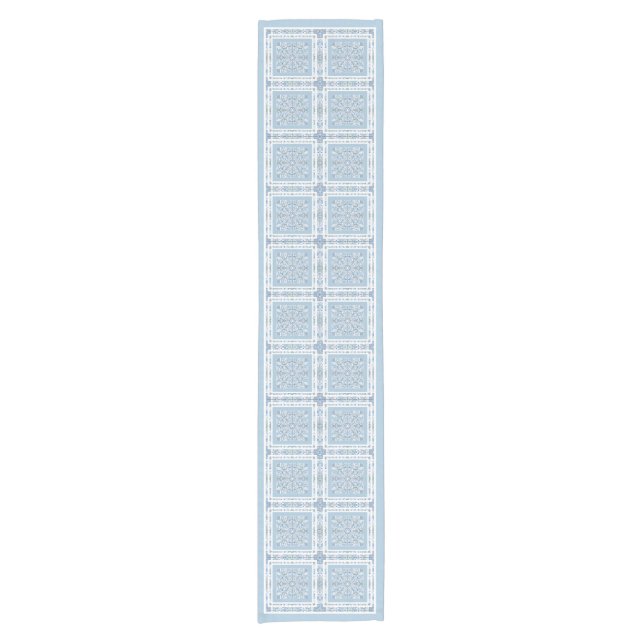 Ceramic Lace Light Blue Short Table Runner (Front)
