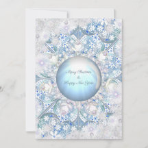 Ceramic lace light blue & snowflake