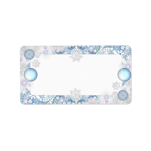 Ceramic lace light blue & snowflake label (Front)