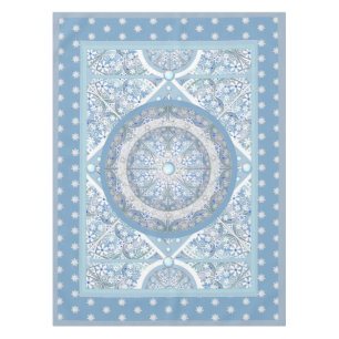 Ceramic lace light blue & snowflake tablecloth