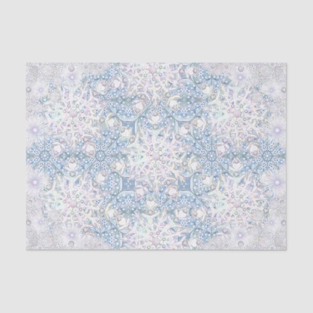 Ceramic lace light blue & snowflake tissue paper (Front)