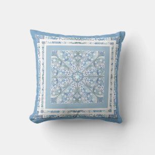Ceramic lace light blue throw pillow