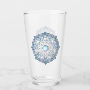 Ceramic lace sky blue & snowflake glass