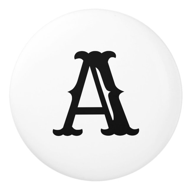 Ceramic Letter Knob Old West (Front)