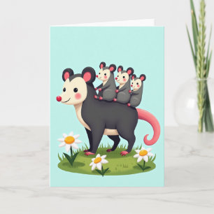 Ceramic Marsupial Family Card
