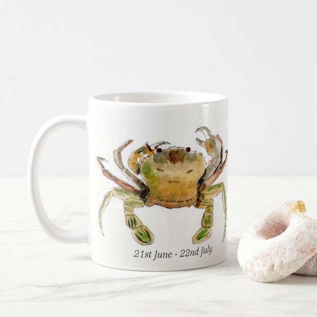 Ceramic mug with Cancer birth sign (With Donut)