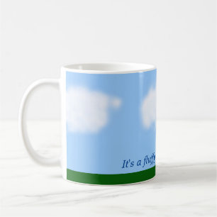 Ceramic mug with fluffy white cloud design