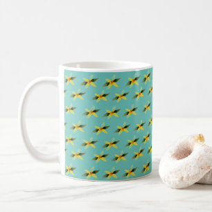 Ceramic mug with olive blossom pattern