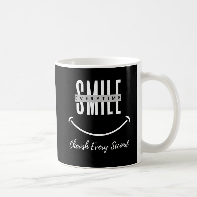 Ceramic mug with positive quote "Smile everytime" (Right)