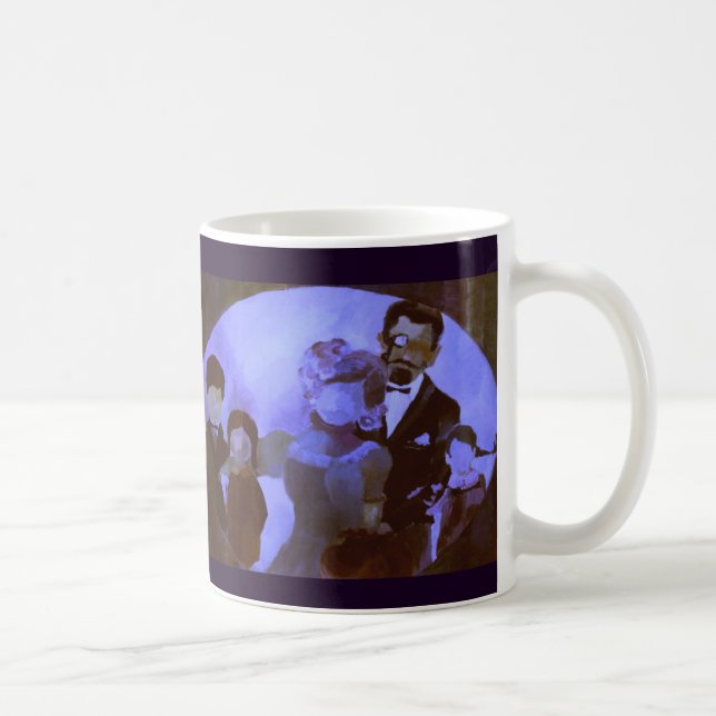 Ceramic Mug with Violet Fine Art: Family Portrait (Right)
