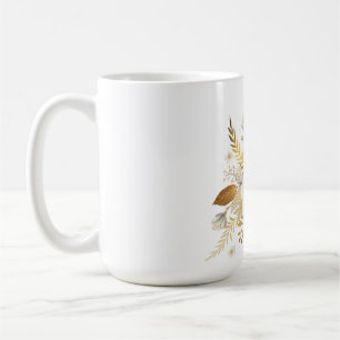 Ceramic Mug with White Gold Floral 
