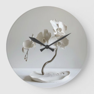 Ceramic Neutral Orchid Taupe Large Clock