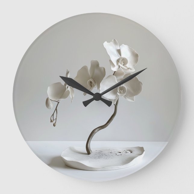 Ceramic Neutral Orchid Taupe Large Clock (Front)