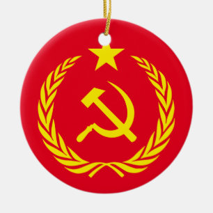 Ceramic Ornament Cold War Communist Flag