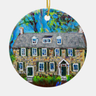 Ceramic ornament depicting historic post office