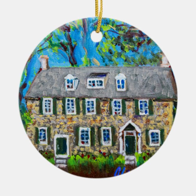 Ceramic ornament depicting historic post office (Front)