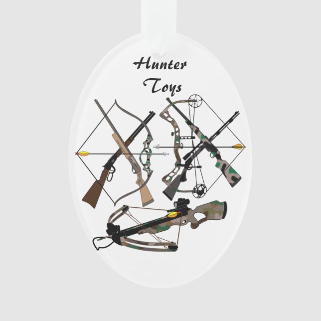 Ceramic Ornament, hunting, weapons, hunter gifts, Ornament (Front)