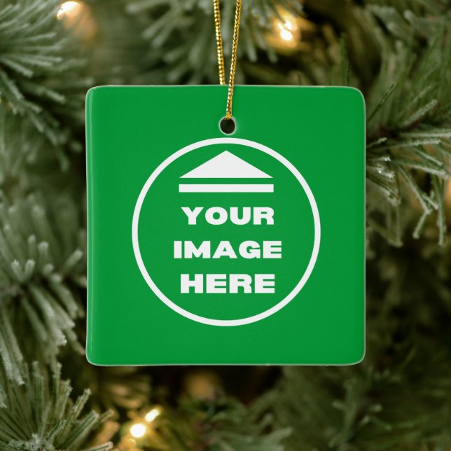 Ceramic Ornament- Personalized - Add Image / Text  Ornament (Tree)
