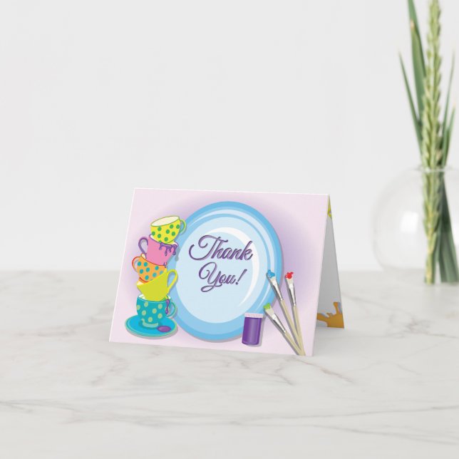 Ceramic Painting Party Merci Notes (Devant)