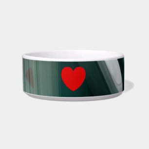 Ceramic Pet Bowl Trend Abstract Art Green White