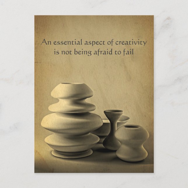 Ceramic Pottery Still Life Charcoal Pencil Sketch Postcard (Front)