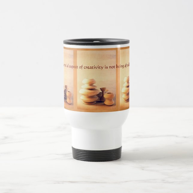 Ceramic Pottery Still Life I - Light and Shadow Travel Mug (Center)