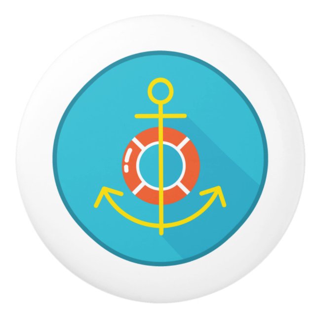 Ceramic Pull, Coastal Living Design, Anchor Ceramic Knob (Front)