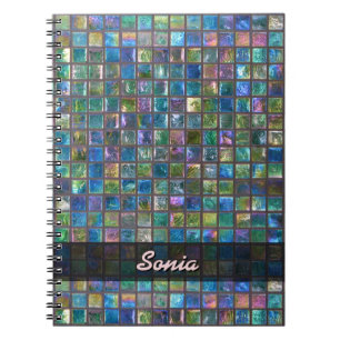 Ceramic Shiny Multicolor Tiles any Text Notebook