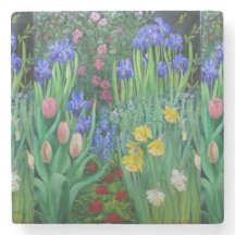 ceramic stalls with gardens and flowers