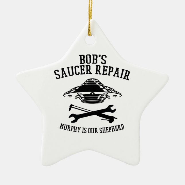 ceramic star ornament/ BSR black logo Ceramic Orna Ceramic Ornament (Front)