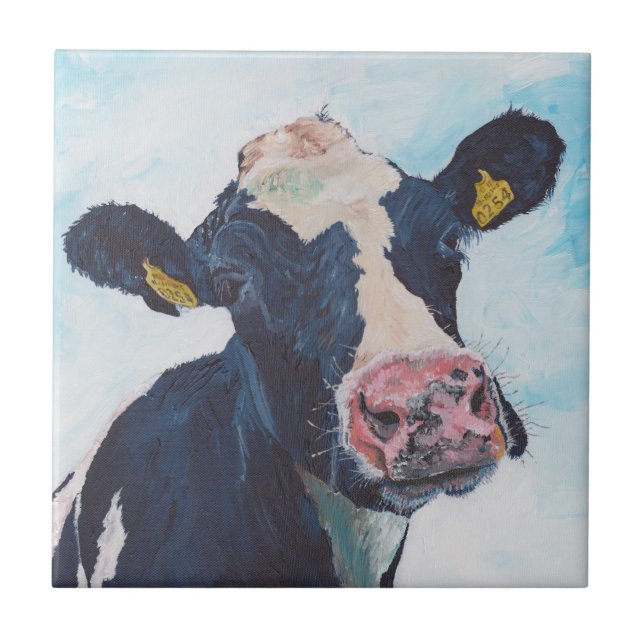 Ceramic Tile - 0254 Irish Friesian Cow (Front)