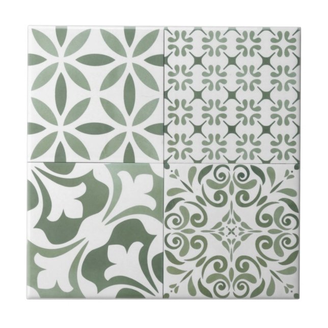 Ceramic Tile - 4 in 1 Sage (Front)
